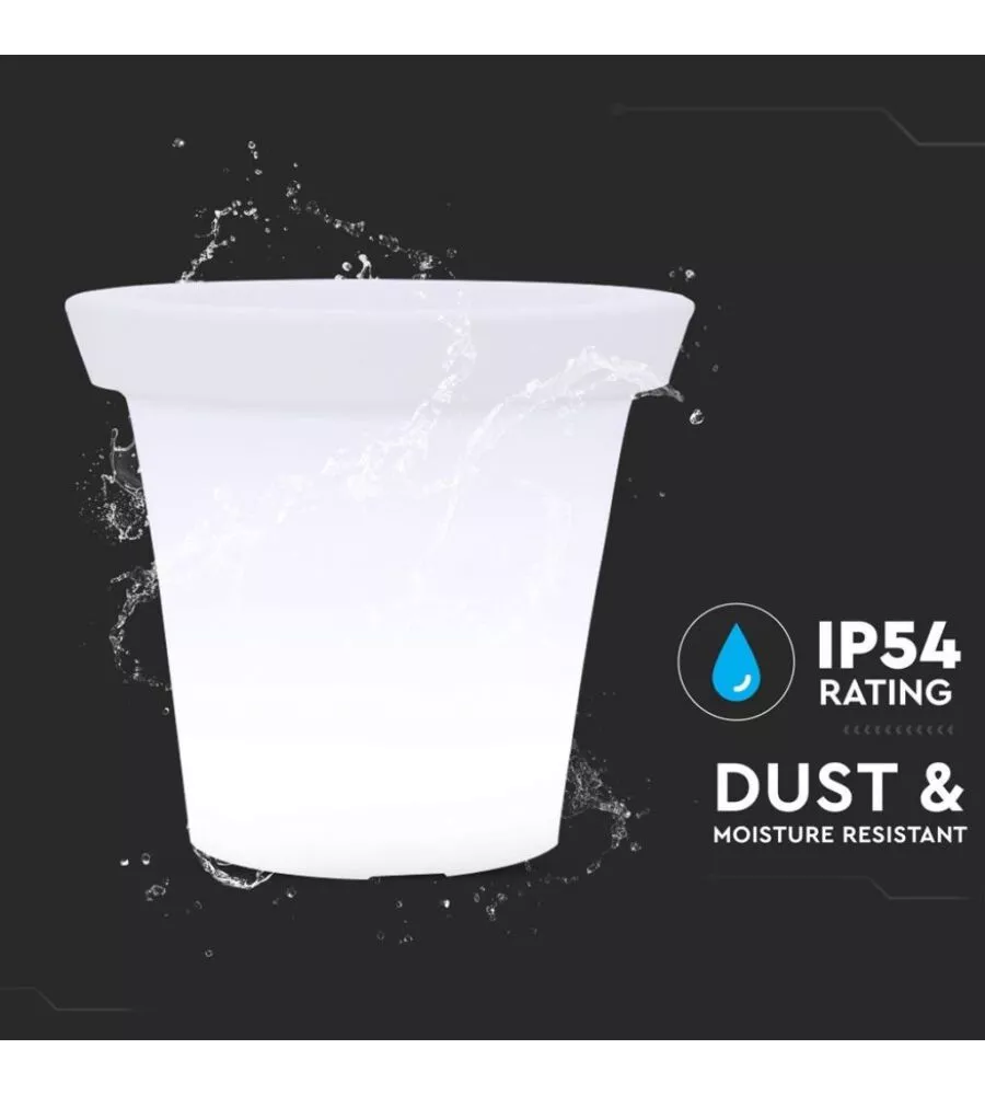 VASO DECORATIVO DA ESTERNO LUMINOSO LED RGB 35,5X32,5 CM